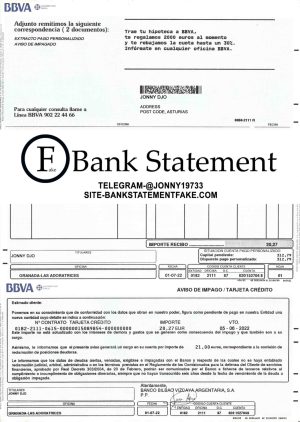 Fake bbva bank statement template