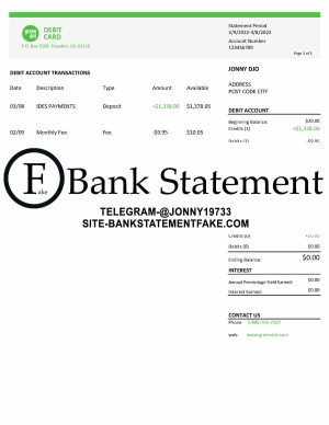 Fake green dot bank statement template