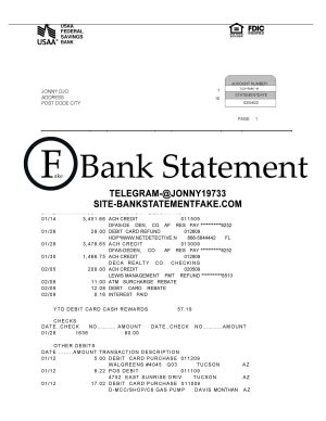 Fake usaa bank statement template