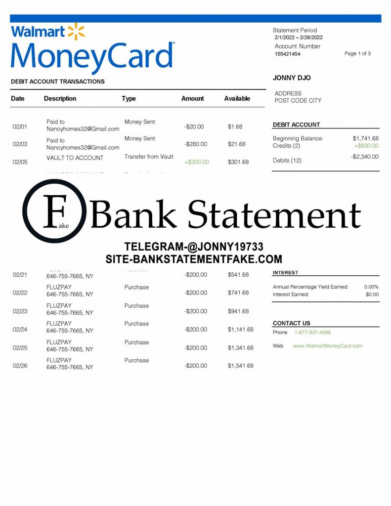 Navy Federal Bank statement template - Bank Statement Generator