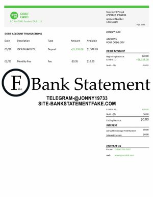green dot bank statement template