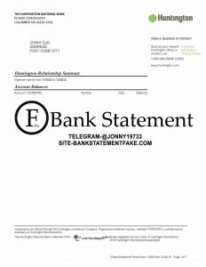 huntington bank statement template