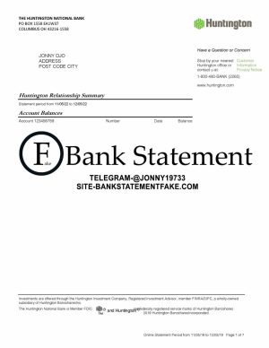 huntington bank statement template