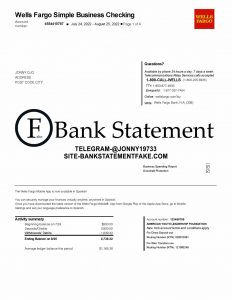 wells fargo bank statement template