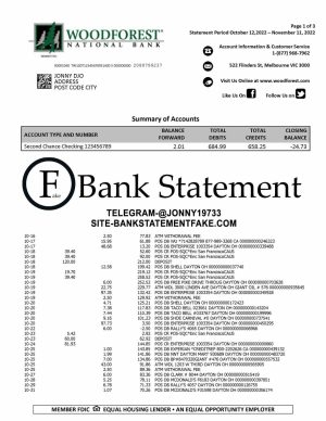 woodforest bank statement template